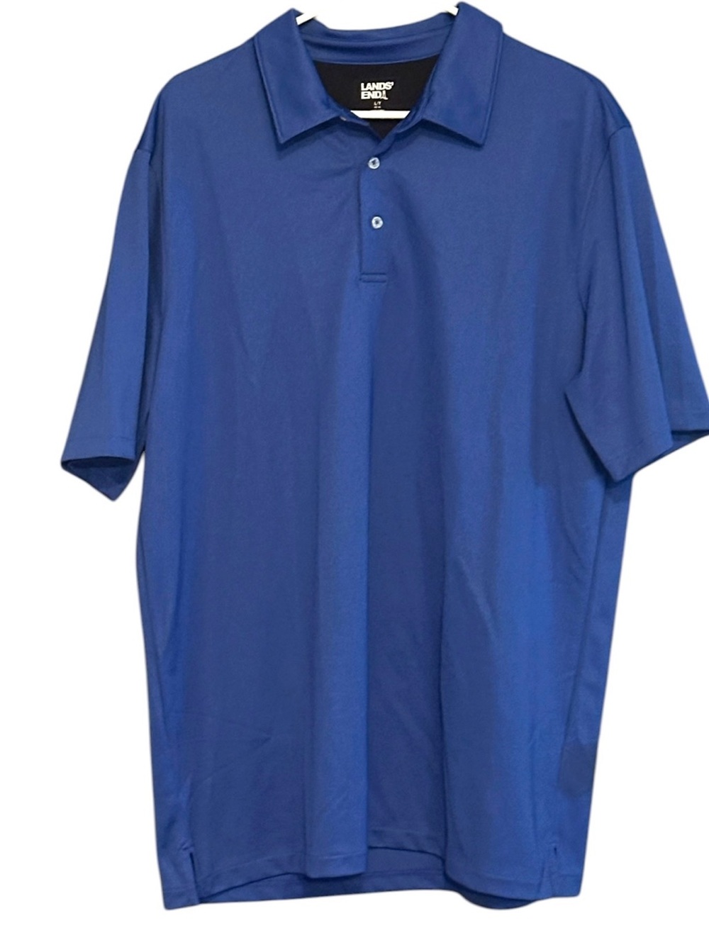 Lands’ End Men’s Large Tall Blue Performance Polo Shirt NWOT